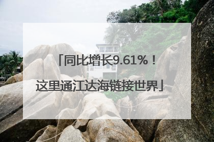 同比增长9.61%！这里通江达海链接世界
