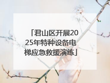 君山区开展2025年特种设备电梯应急救援演练