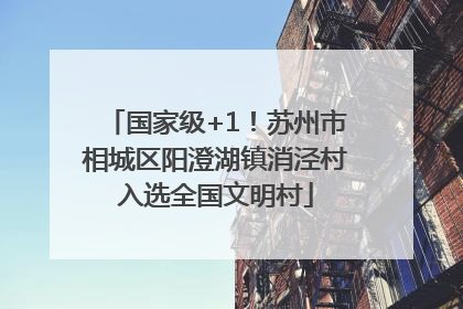 国家级+1！苏州市相城区阳澄湖镇消泾村入选全国文明村