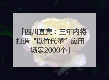 四川宜宾：三年内将打造“以竹代塑”应用场景2000个