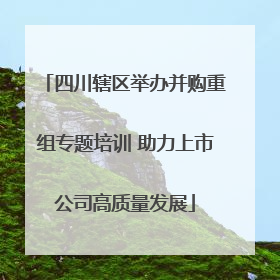 四川辖区举办并购重组专题培训 助力上市公司高质量发展