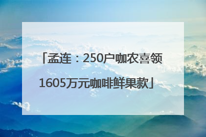 孟连：250户咖农喜领1605万元咖啡鲜果款