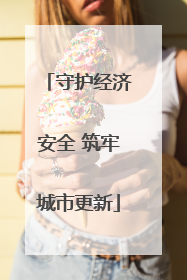 守护经济安全 筑牢城市更新