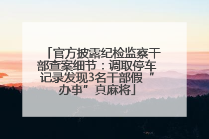 官方披露纪检监察干部查案细节：调取停车记录发现3名干部假“办事”真麻将