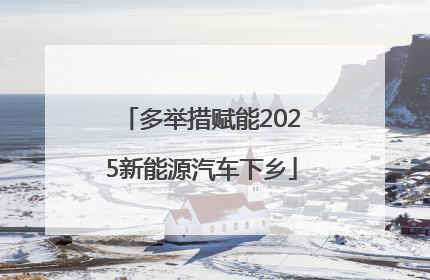 多举措赋能2025新能源汽车下乡