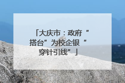 大庆市：政府“搭台”为校企银“穿针引线”