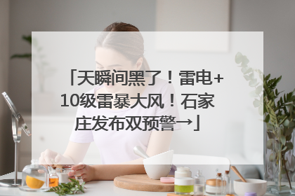 天瞬间黑了！雷电+10级雷暴大风！石家庄发布双预警→