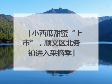小西瓜甜蜜“上市”，顺义区北务镇进入采摘季