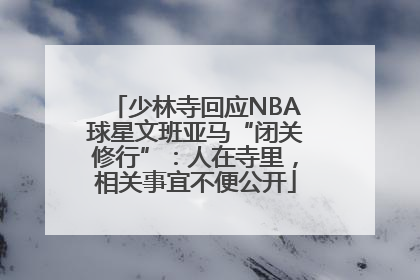 少林寺回应NBA球星文班亚马“闭关修行”：人在寺里，相关事宜不便公开
