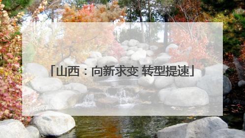 山西：向新求变 转型提速