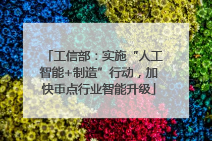 工信部：实施“人工智能+制造”行动，加快重点行业智能升级