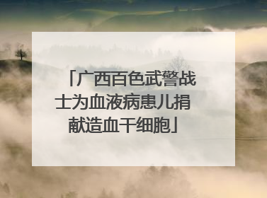 广西百色武警战士为血液病患儿捐献造血干细胞