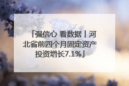强信心 看数据丨河北省前四个月固定资产投资增长7.1%