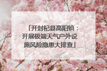 开封杞县高阳镇：开展极端天气户外设施风险隐患大排查