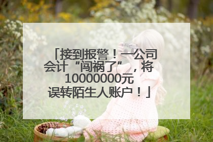 接到报警！一公司会计“闯祸了”，将10000000元误转陌生人账户！
