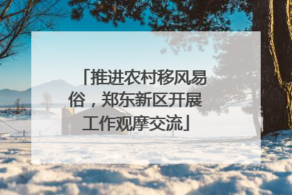 推进农村移风易俗，郑东新区开展工作观摩交流