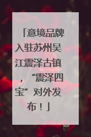 意境品牌入驻苏州吴江震泽古镇，“震泽四宝”对外发布！
