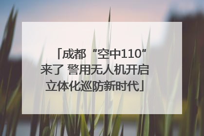 成都“空中110”来了 警用无人机开启立体化巡防新时代