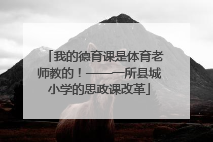 我的德育课是体育老师教的！——一所县城小学的思政课改革