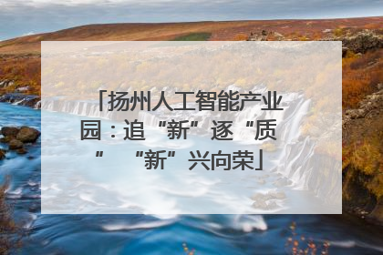扬州人工智能产业园：追“新”逐“质” “新”兴向荣