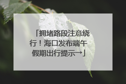 拥堵路段注意绕行！海口发布端午假期出行提示→