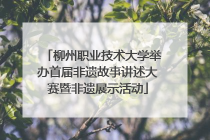 柳州职业技术大学举办首届非遗故事讲述大赛暨非遗展示活动