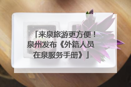 来泉旅游更方便！泉州发布《外籍人员在泉服务手册》