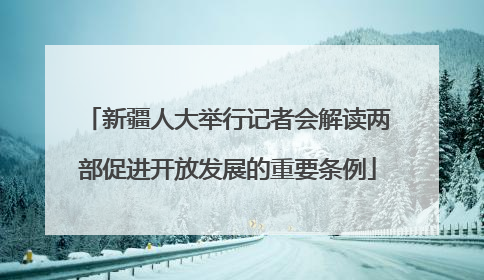 新疆人大举行记者会解读两部促进开放发展的重要条例