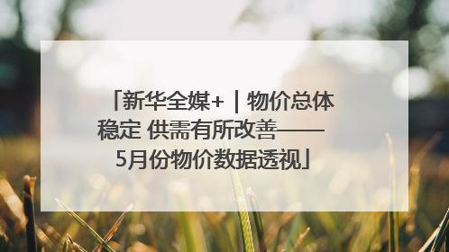 新华全媒+｜物价总体稳定 供需有所改善——5月份物价数据透视