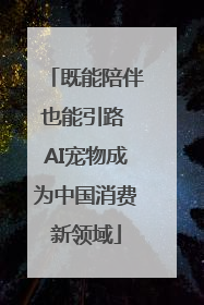 既能陪伴也能引路 AI宠物成为中国消费新领域