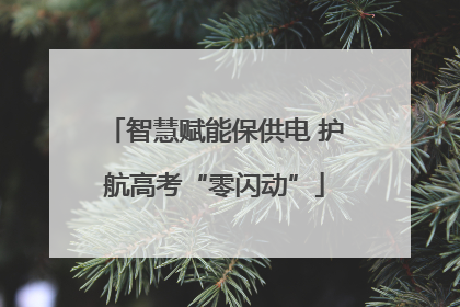 智慧赋能保供电 护航高考“零闪动”