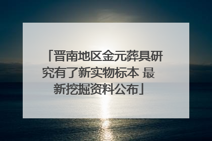 晋南地区金元葬具研究有了新实物标本 最新挖掘资料公布