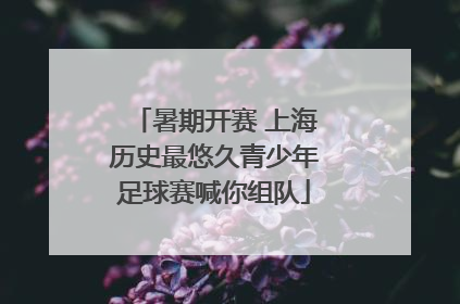 暑期开赛 上海历史最悠久青少年足球赛喊你组队