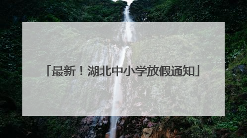 最新！湖北中小学放假通知