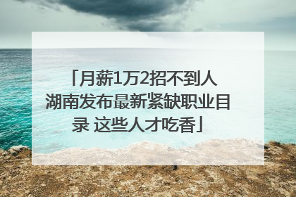月薪1万2招不到人 湖南发布最新紧缺职业目录 这些人才吃香