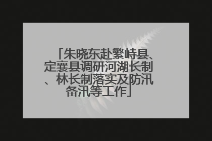 朱晓东赴繁峙县、定襄县调研河湖长制、林长制落实及防汛备汛等工作