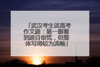 武汉考生谈高考作文题：第一眼看到题目很慌，但整体写得较为流畅