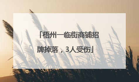 梧州一临街商铺招牌掉落，3人受伤