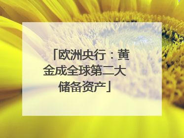 欧洲央行：黄金成全球第二大储备资产
