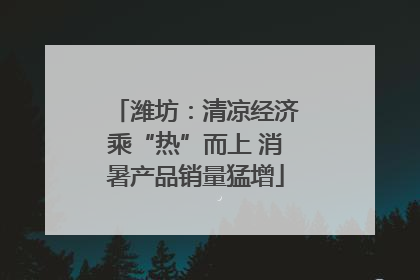 潍坊：清凉经济乘“热”而上 消暑产品销量猛增
