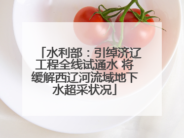水利部：引绰济辽工程全线试通水 将缓解西辽河流域地下水超采状况
