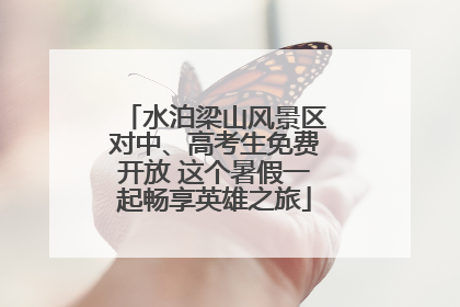 水泊梁山风景区对中、高考生免费开放 这个暑假一起畅享英雄之旅