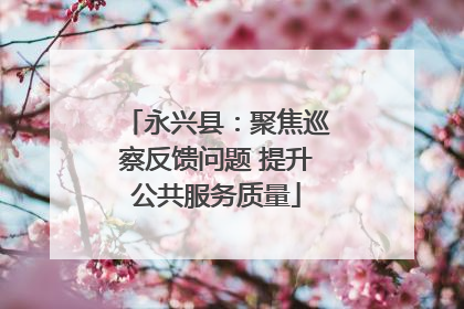 永兴县：聚焦巡察反馈问题 提升公共服务质量
