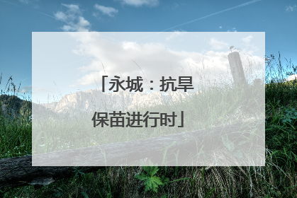永城：抗旱保苗进行时