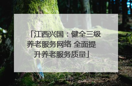 江西兴国：健全三级养老服务网络 全面提升养老服务质量