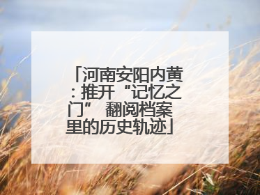 河南安阳内黄：推开“记忆之门” 翻阅档案里的历史轨迹