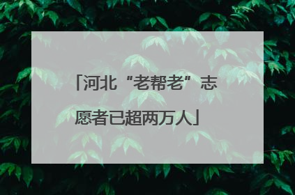 河北“老帮老”志愿者已超两万人