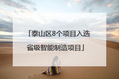 泰山区8个项目入选省级智能制造项目