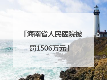 海南省人民医院被罚1506万元