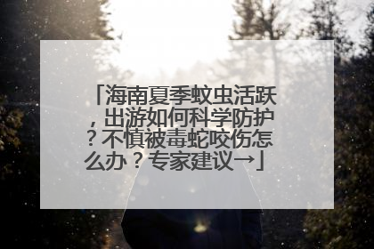 海南夏季蚊虫活跃，出游如何科学防护？不慎被毒蛇咬伤怎么办？专家建议→